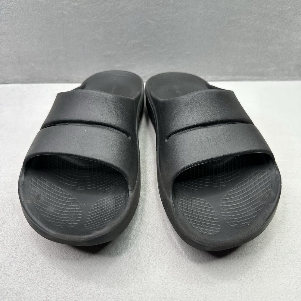OOFOS OOahh Womens Size 10 Sandals Black Recovery Lightweight Comfort Slides - Picture 2 of 8